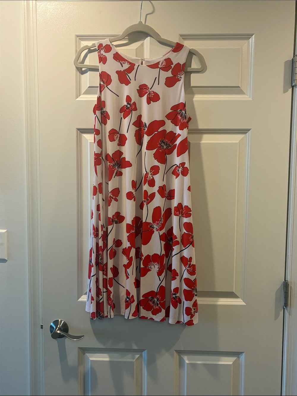 Anne Klein Red Floral Swing Dress